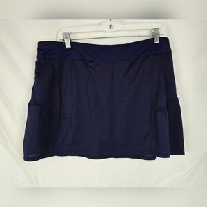 Lillie Green Sporty Navy Blue Golf Pickleball Athleisure Travel Skort sz L